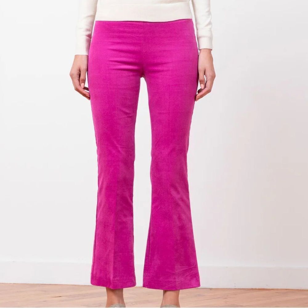 Avenue Montaigne Leo Designer Pink Boot-Cut Cropped Pants